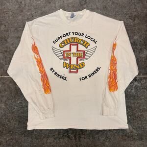 Vintage Support Your Local Church in the Wind Long Sleeve T-Shirt XL